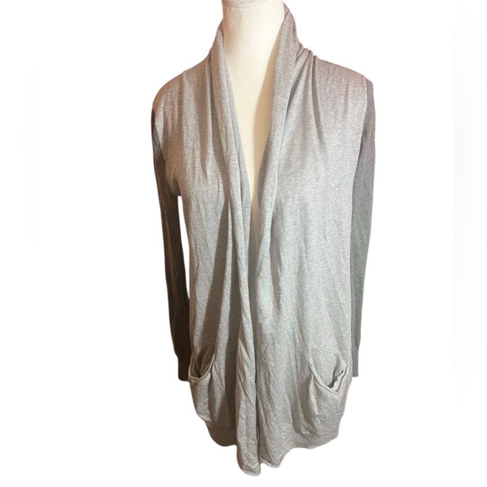 Aritizia Wilfred silk cashmere blend open cardigan grey colourblock  staple XS